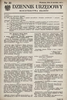 Dziennik Urzędowy Ministerstwa Skarbu. 1949, nr 33