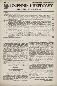 Dziennik Urzędowy Ministerstwa Skarbu. 1949, nr 35