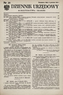 Dziennik Urzędowy Ministerstwa Skarbu. 1949, nr 39
