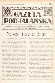 Gazeta Podhalańska : tygodnik poświęcony sprawom Podhala, Spisza, Orawy. 1932, nr 5