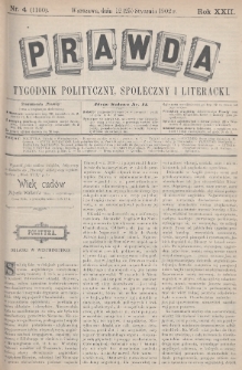 Prawda : tygodnik polityczny, społeczny i literacki. 1902, nr 4