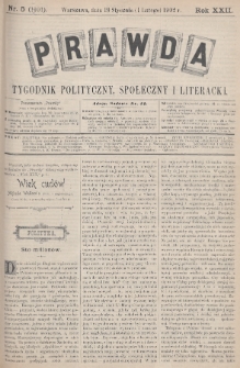 Prawda : tygodnik polityczny, społeczny i literacki. 1902, nr 5