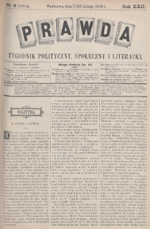 Prawda : tygodnik polityczny, społeczny i literacki. 1902, nr 8
