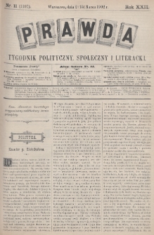 Prawda : tygodnik polityczny, społeczny i literacki. 1902, nr 11