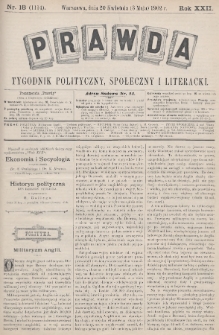 Prawda : tygodnik polityczny, społeczny i literacki. 1902, nr 18