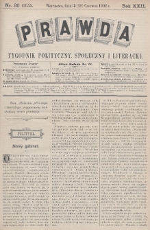 Prawda : tygodnik polityczny, społeczny i literacki. 1902, nr 26