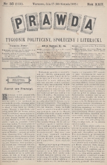 Prawda : tygodnik polityczny, społeczny i literacki. 1902, nr 35