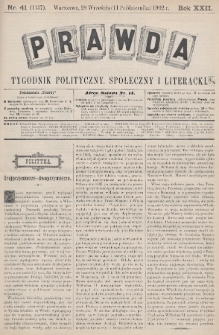 Prawda : tygodnik polityczny, społeczny i literacki. 1902, nr 41