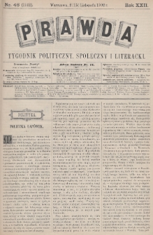 Prawda : tygodnik polityczny, społeczny i literacki. 1902, nr 46