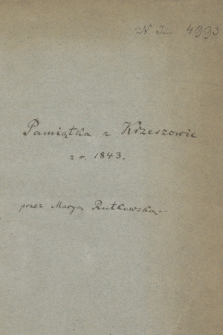 „Pamiątka z Krzeszowic z r. 1843”