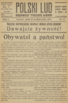 Polski Lud : niezawisły tygodnik ludowy. R.1, 1919, nr 3