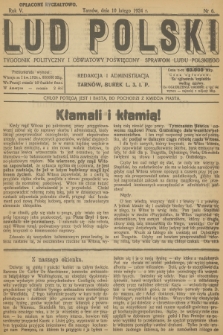 Lud Polski : tygodnik polityczny i oświatowy poświęcony sprawom ludu polskiego. R.5, 1924, nr 6