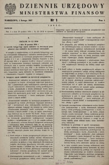 Dziennik Urzędowy Ministerstwa Finansów. 1957, nr 1