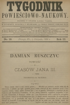 Tygodnik Powieściowo-Naukowy. R.3, 1886, No. 19