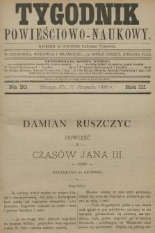 Tygodnik Powieściowo-Naukowy. R.3, 1886, No. 20