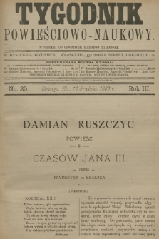 Tygodnik Powieściowo-Naukowy. R.3, 1886, No. 25