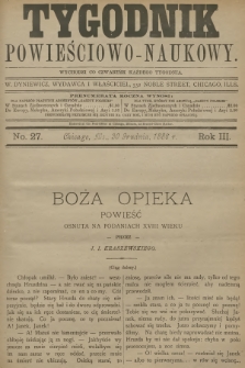 Tygodnik Powieściowo-Naukowy. R.3, 1886, No. 27