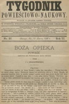 Tygodnik Powieściowo-Naukowy. R.3, 1887, No. 37