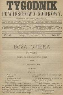 Tygodnik Powieściowo-Naukowy. R.3, 1887, No. 38