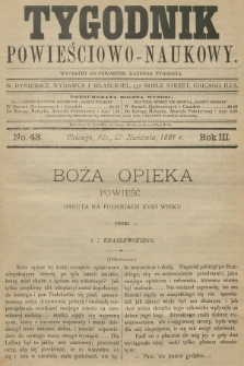 Tygodnik Powieściowo-Naukowy. R.3, 1887, No. 43