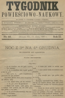 Tygodnik Powieściowo-Naukowy. R.3, 1887, No. 46