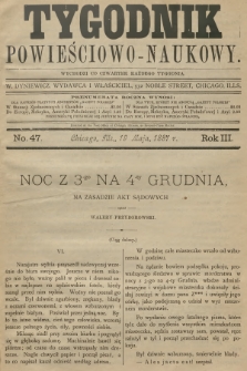 Tygodnik Powieściowo-Naukowy. R.3, 1887, No. 47
