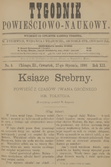 Tygodnik Powieściowo-Naukowy. R.12, 1898, No. 4
