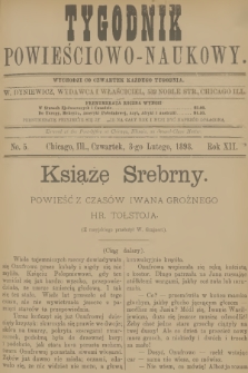 Tygodnik Powieściowo-Naukowy. R.12, 1898, No. 5