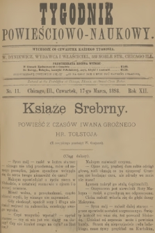Tygodnik Powieściowo-Naukowy. R.12, 1898, No. 11