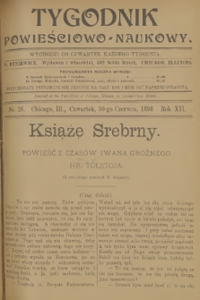 Tygodnik Powieściowo-Naukowy. R.12, 1898, No. 26