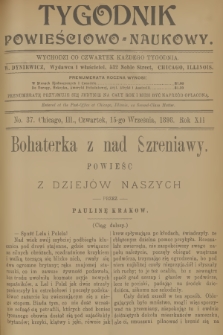 Tygodnik Powieściowo-Naukowy. R.12, 1898, No. 37