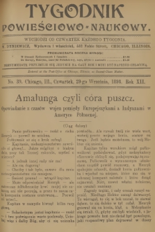 Tygodnik Powieściowo-Naukowy. R.12, 1898, No. 39