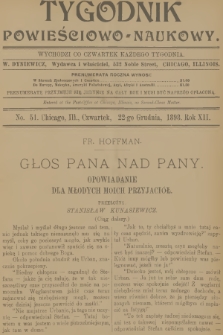 Tygodnik Powieściowo-Naukowy. R.12, 1898, No. 51