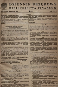 Dziennik Urzędowy Ministerstwa Finansów. 1954, nr 4