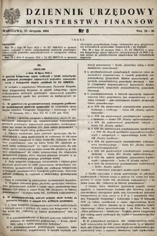Dziennik Urzędowy Ministerstwa Finansów. 1954, nr 8