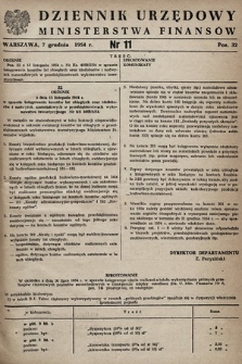 Dziennik Urzędowy Ministerstwa Finansów. 1954, nr 11