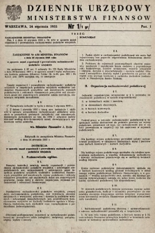 Dziennik Urzędowy Ministerstwa Finansów. 1955, nr 1