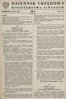 Dziennik Urzędowy Ministerstwa Finansów. 1955, nr 4