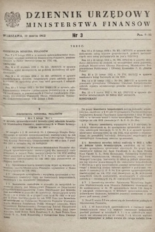 Dziennik Urzędowy Ministerstwa Finansów. 1952, nr 3
