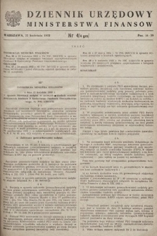 Dziennik Urzędowy Ministerstwa Finansów. 1952, nr 4