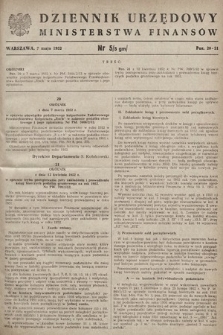 Dziennik Urzędowy Ministerstwa Finansów. 1952, nr 5