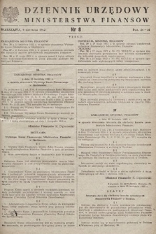 Dziennik Urzędowy Ministerstwa Finansów. 1952, nr 8