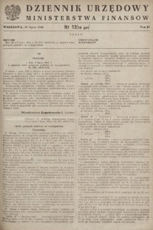 Dziennik Urzędowy Ministerstwa Finansów. 1952, nr 13