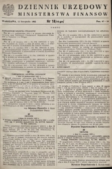 Dziennik Urzędowy Ministerstwa Finansów. 1952, nr 18