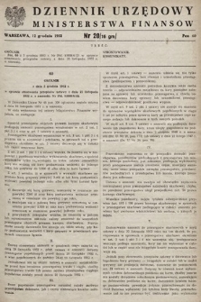 Dziennik Urzędowy Ministerstwa Finansów. 1952, nr 20