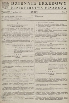 Dziennik Urzędowy Ministerstwa Finansów. 1952, nr 22