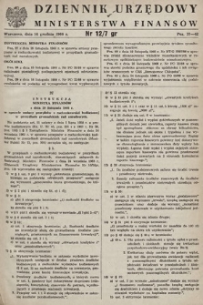 Dziennik Urzędowy Ministerstwa Finansów. 1966, nr 12