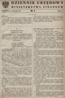 Dziennik Urzędowy Ministerstwa Finansów. 1961, nr 4