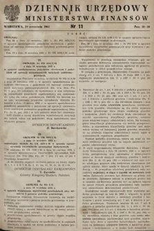 Dziennik Urzędowy Ministerstwa Finansów. 1961, nr 11