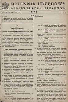 Dziennik Urzędowy Ministerstwa Finansów. 1961, nr 14